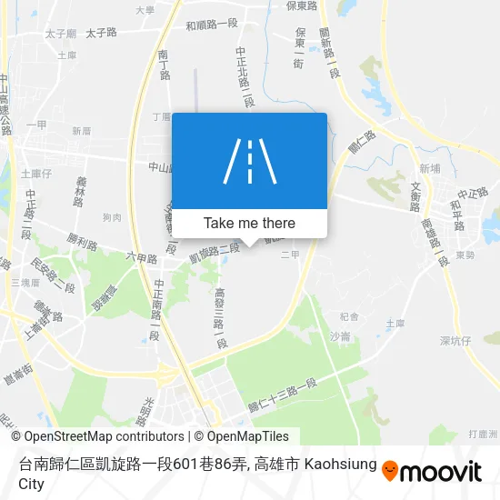 台南歸仁區凱旋路一段601巷86弄地圖