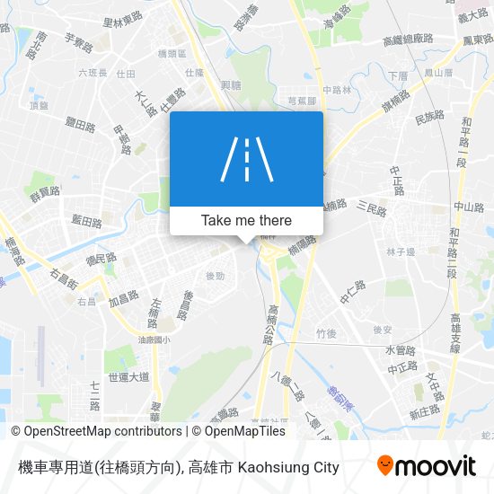 機車專用道(往橋頭方向)地圖