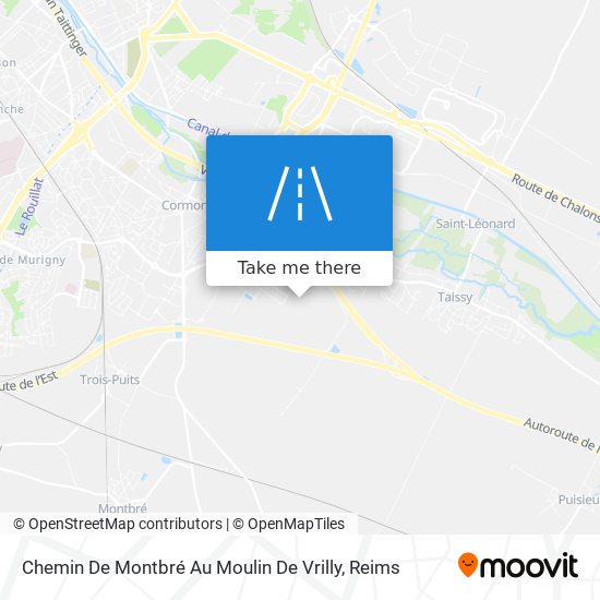 Mapa Chemin De Montbré Au Moulin De Vrilly