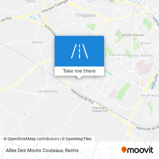 Allée Des Monts Couteaux map