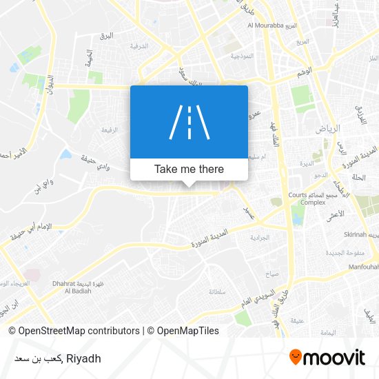 كعب بن سعد map