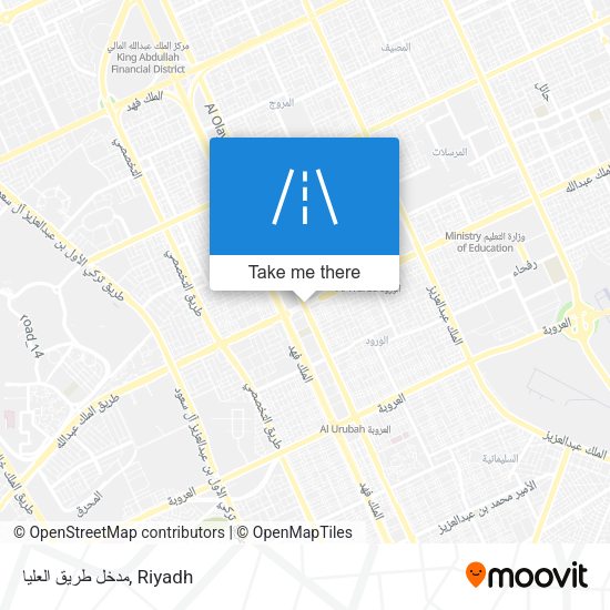 مدخل طريق العليا map