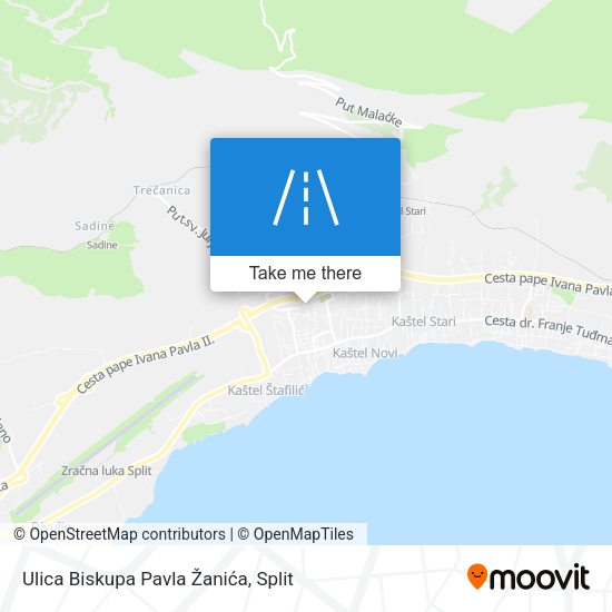 Ulica Biskupa Pavla Žanića map