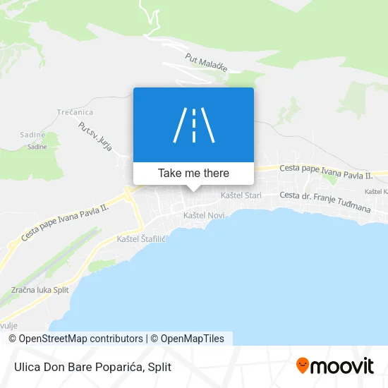 Ulica Don Bare Poparića map