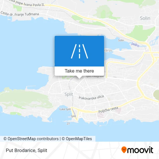 Put Brodarice map