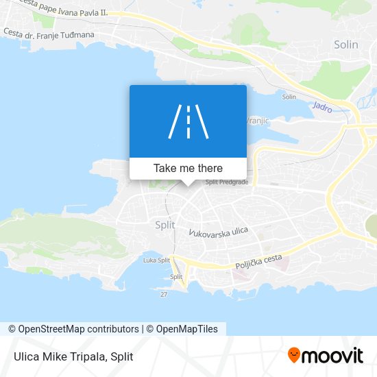 Ulica Mike Tripala map