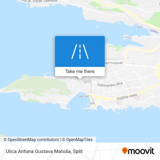 Ulica Antuna Gustava Matoša map