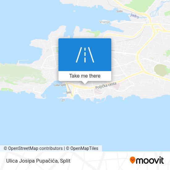 Ulica Josipa Pupačića map