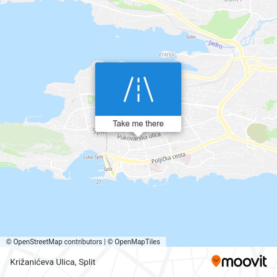 Križanićeva Ulica map