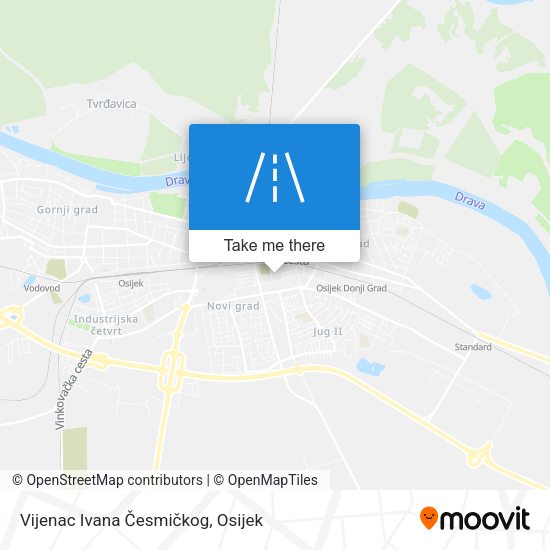 Vijenac Ivana Česmičkog map