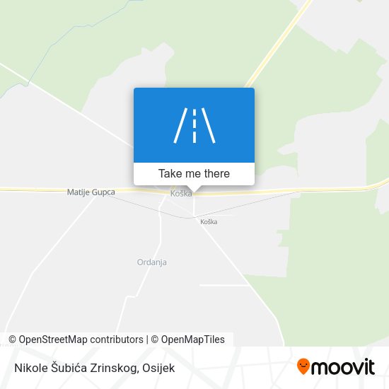 Nikole Šubića Zrinskog map