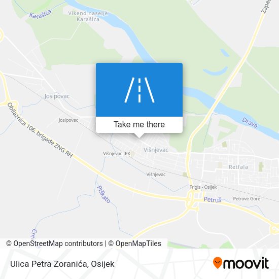 Ulica Petra Zoranića map