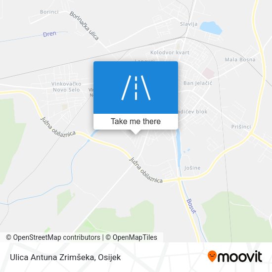 Ulica Antuna Zrimšeka map