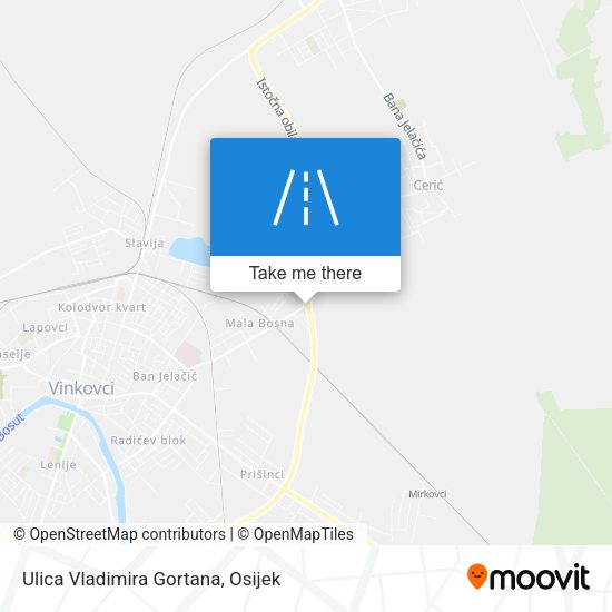 Ulica Vladimira Gortana map