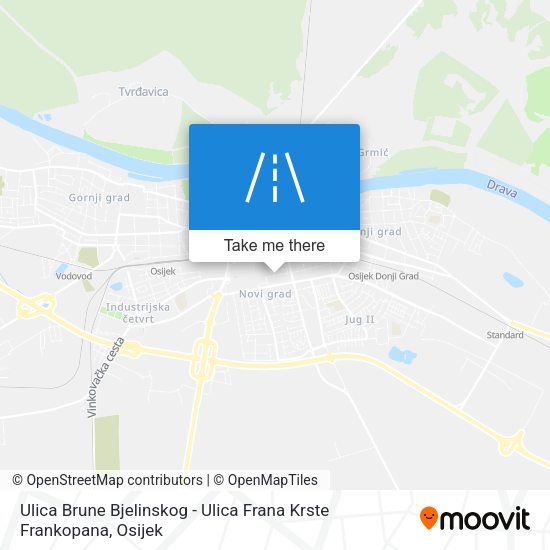 Ulica Brune Bjelinskog - Ulica Frana Krste Frankopana map