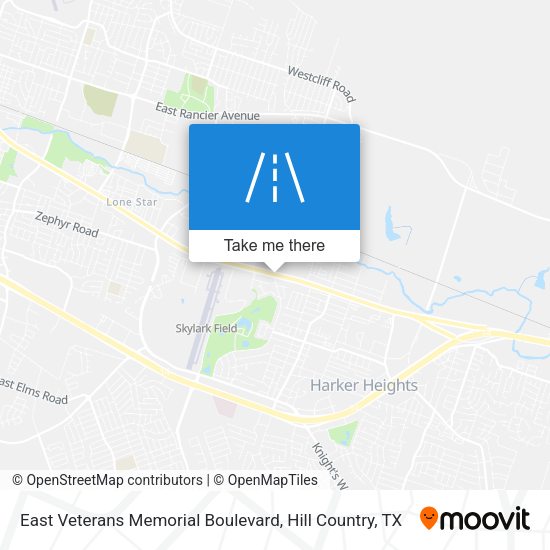 Mapa de East Veterans Memorial Boulevard