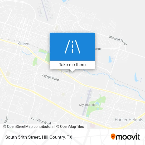 South 54th Street map