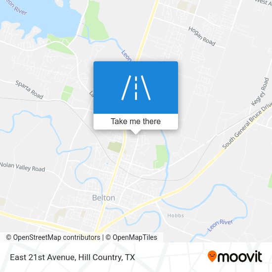 East 21st Avenue map