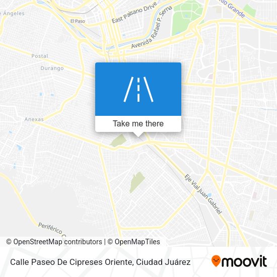 Calle Paseo De Cipreses Oriente map