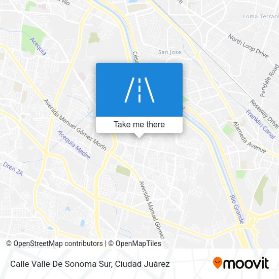Mapa de Calle Valle De Sonoma Sur