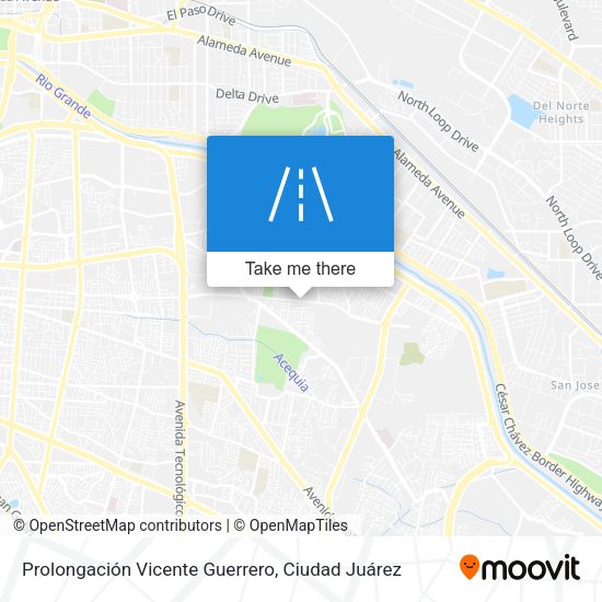 Mapa de Prolongación Vicente Guerrero