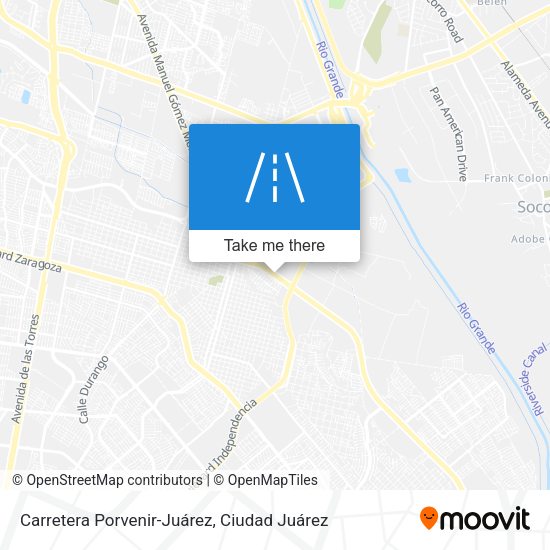 Carretera Porvenir-Juárez map