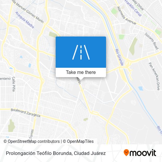 Prolongación Teófilo Borunda map