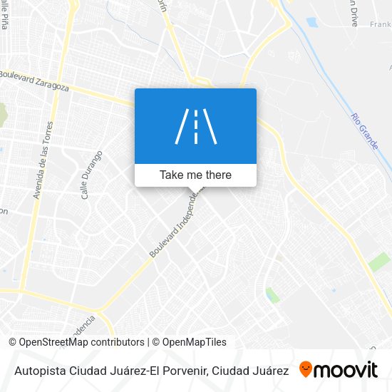 Mapa de Autopista Ciudad Juárez-El Porvenir