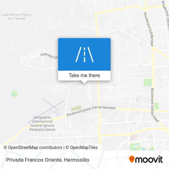Privada Francos Oriente map
