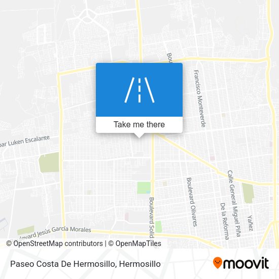 Mapa de Paseo Costa De Hermosillo