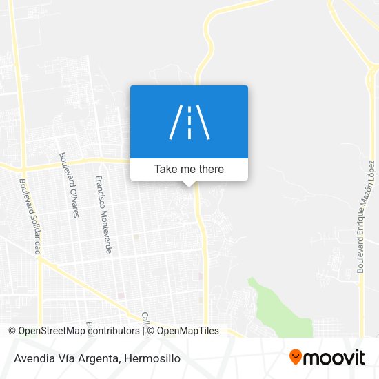 Avendia Vía Argenta map