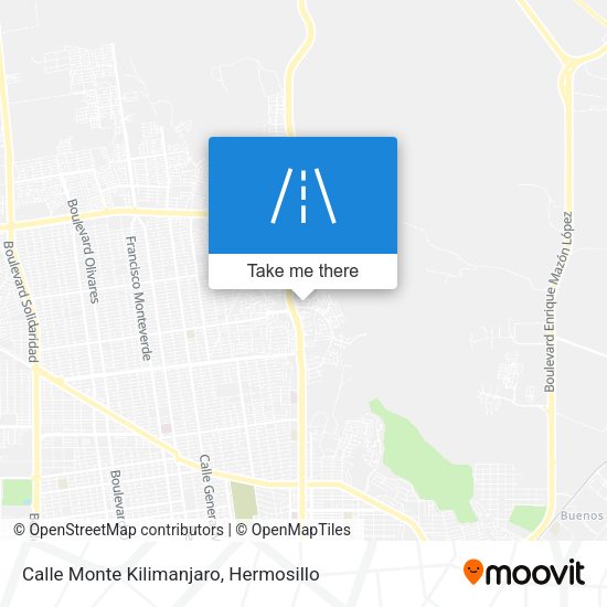 Calle Monte Kilimanjaro map