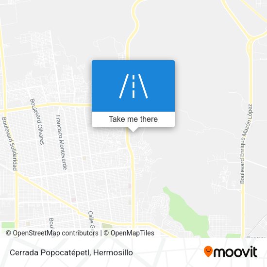 Cerrada Popocatépetl map