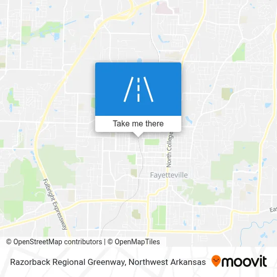 Razorback Regional Greenway map