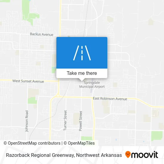 Razorback Regional Greenway map