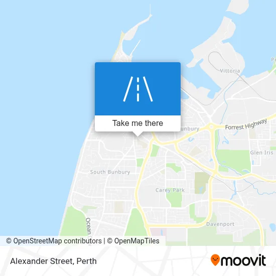 Mapa Alexander Street