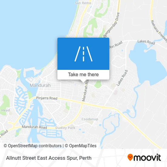 Mapa Allnutt Street East Access Spur