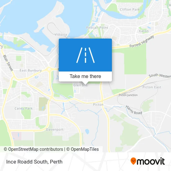 Mapa Ince Roadd South