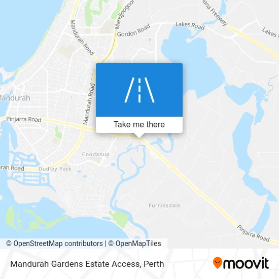 Mapa Mandurah Gardens Estate Access