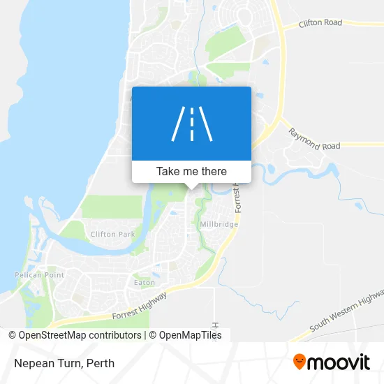 Mapa Nepean Turn