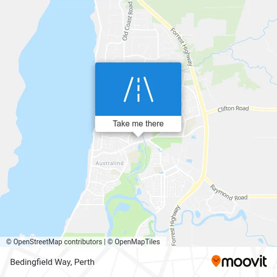 Mapa Bedingfield Way