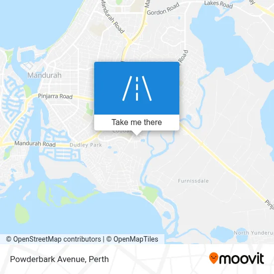 Mapa Powderbark Avenue