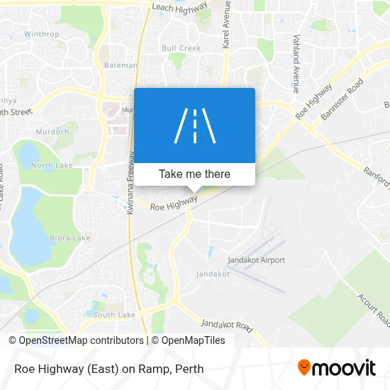 Mapa Roe Highway (East) on Ramp