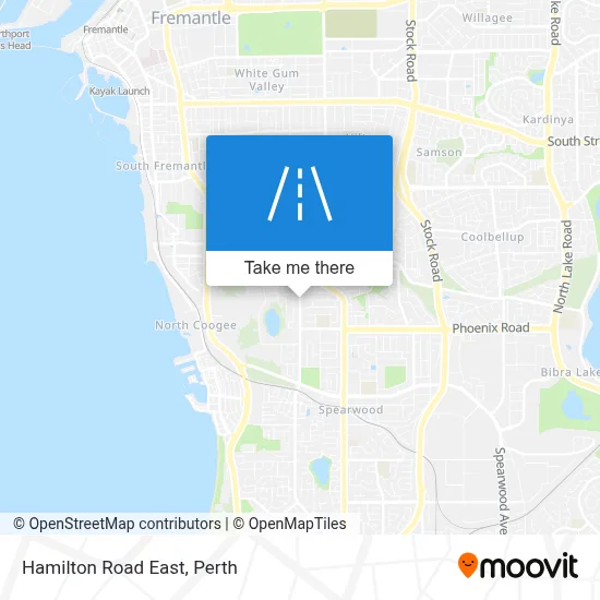 How to get to Hamilton Road East, Hamilton Hill by bus or train?