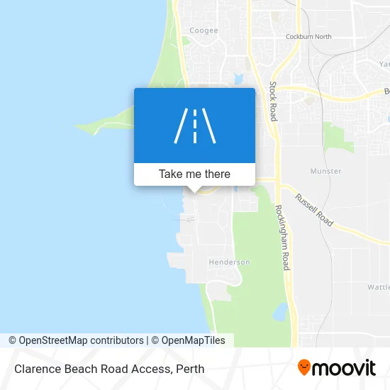 Mapa Clarence Beach Road Access