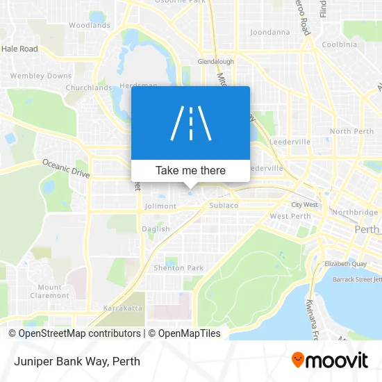 Mapa Juniper Bank Way