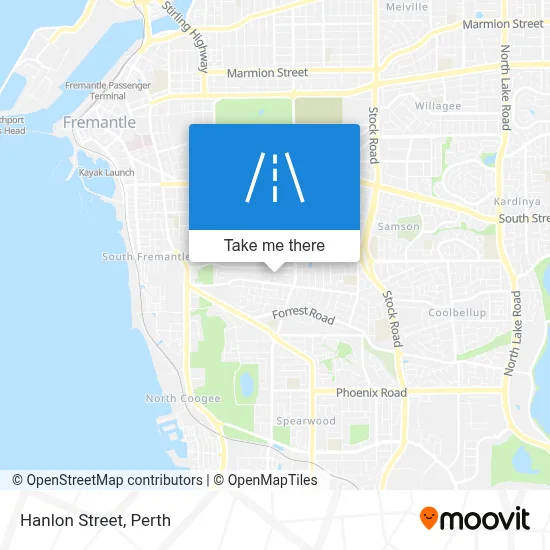 Mapa Hanlon Street