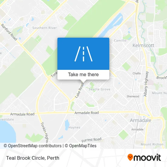 Perth Mapa ¿Cómo llegar a Teal Brook Circle, Seville Grove en autobús o tren?