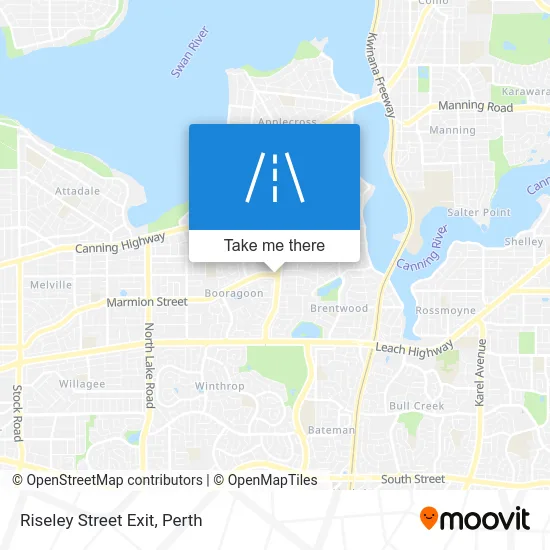 Mapa Riseley Street Exit