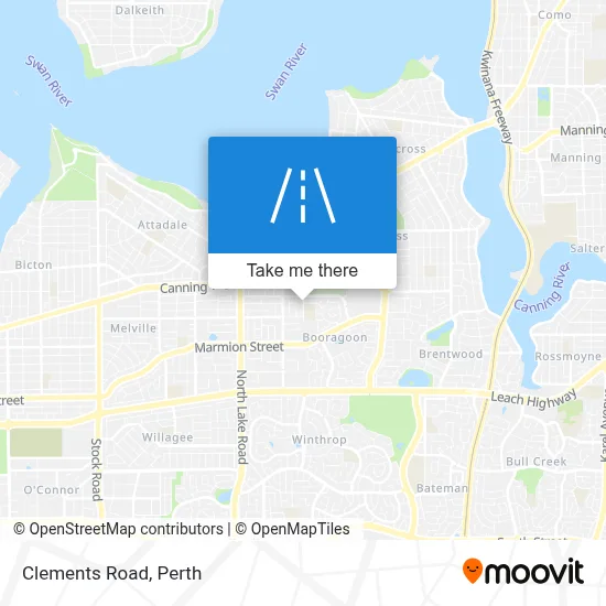 Mapa Clements Road